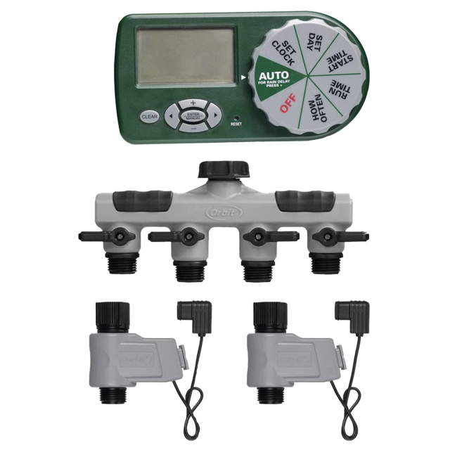 Orbit 2 Pack 3-in-1 Drip Irrigation Pressure Regulator, Filter, Faucet
