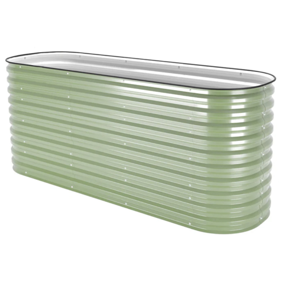 Rectangle With Ridges Modular Metal Raised Garden Beds - Ridges - Color : Green - Shape ...