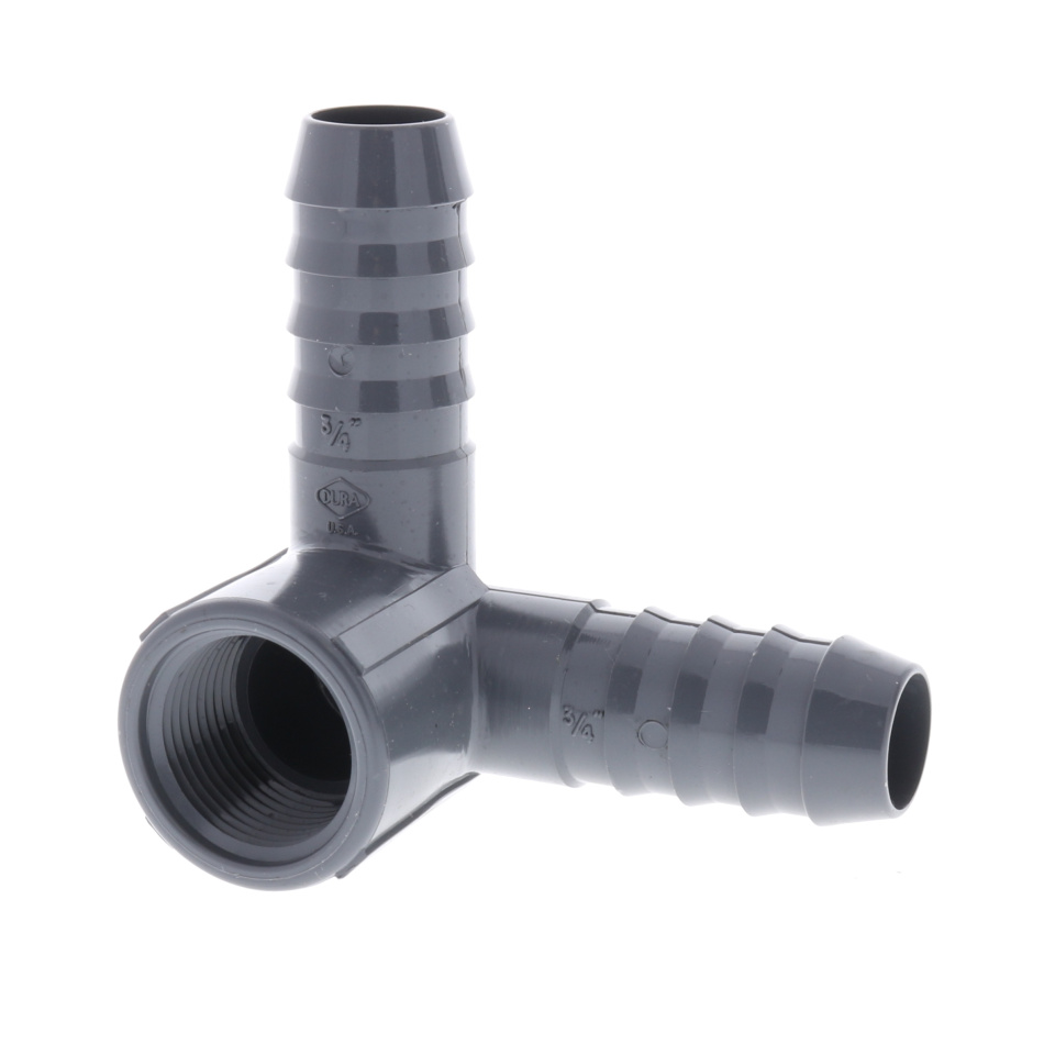 Barb Tubing x FPT Side Outlet Elbow Adapter - Barb Size : 3/4