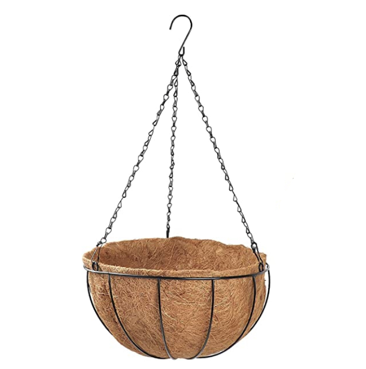 Drip Depot Hanging Flower Basket with Coconut Coir Liner